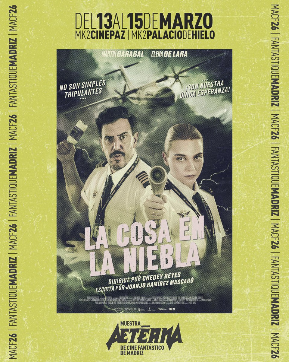 El 13 de marzo subiréis al avión... y no sabréis qué destino alcanzaréis.

PREESTRENO de LA COSA EN LA NIEBLA con Chedey Reyes, Juanjo <a href="/ramirezmascaro/">Juanjo Ramírez Mascaró</a> y <a href="/eledelara/">ELENA DE LARA 🧜‍♂️</a>. ¡Llega la #MuestraAeterna!

Sesión individual: cinepazmadrid.es/es/detalles/88…

Abono general: mk2palaciodehielo.es/es/evento/696/…