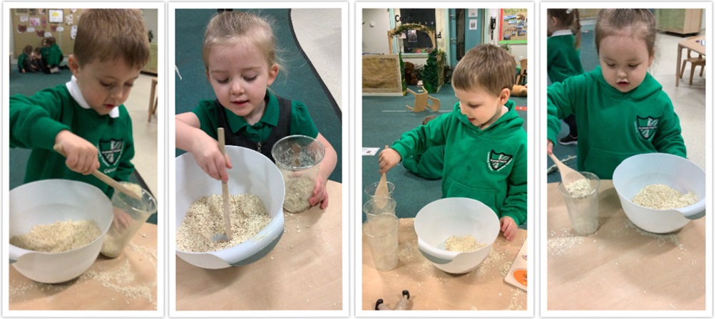 glanhowyprimary's tweet photo. #DosbarthCribyn have been exploring capacity - we have been using the mathematical language 'empty, half full, full' to describe our porridge pots for Goldilocks #exploration #M_Num #L_LC https://t.co/CXkrX8tBa3