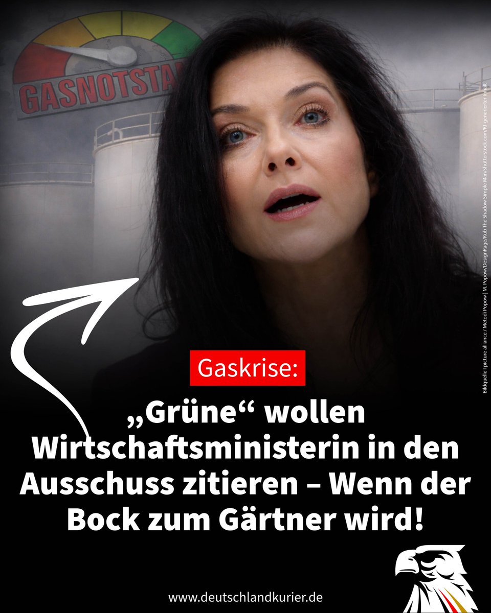 Deu_Kurier's tweet image. Gaskrise: „Grüne“ wollen Wirtschaftsministerin in den Ausschuss zitieren – Wenn der Bock zum Gärtner wird!

Mit bundesweit im Schnitt nur noch zu etwas mehr als einem Viertel gefüllten Speichern spitzt sich die Gaskrise in Deutschland von Tag zu Tag immer gefährlicher zu.…