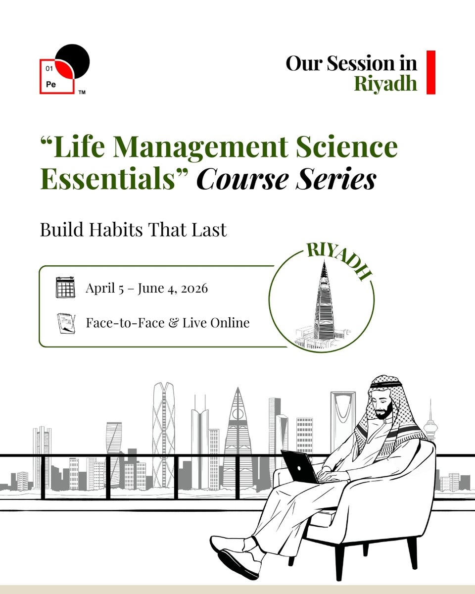 PeScienceLabs's tweet photo. Join us for a transformative learning experience in our "Life Management Science Essentials" Course Series Session!

📍 Riyadh | 🗓️ Apr 5 – Dec 16 | 💡 Face-to-Face &amp; Online
👉 Join the Session: https://t.co/D9GF86ox71

#LMSL #LifeManagementScienceLabs #PersonalGrowth #Riyadh https://t.co/XMzxEW0RR9