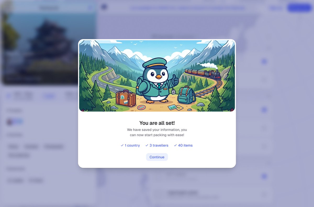 Account signup, work in progress