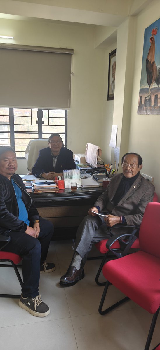 Had the opportunity to spend quality time with Sir Apong Pongener, Political Advisor to the Chief Minister, and Sir S. Akho Leyri, Vice President (Administration), Naga People’s Front, Central Headquarters.