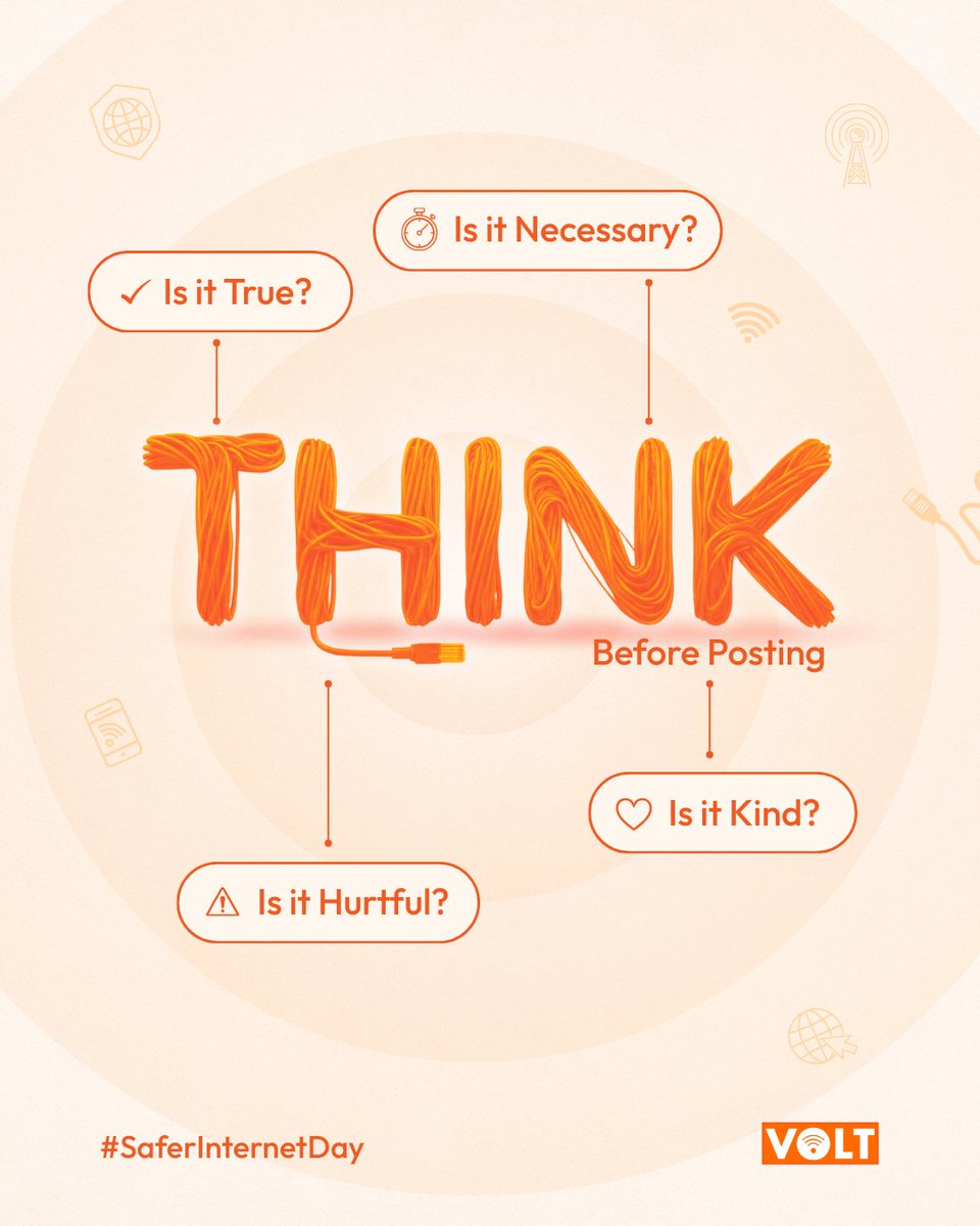 VOLTLearning's tweet photo. The internet never forgets. 
So make every post worth remembering.  

#SaferInternetDay #ThinkBeforeYouPost #DigitalLiteracy #SID2026 #VOLTLearning https://t.co/Qapj07mrej