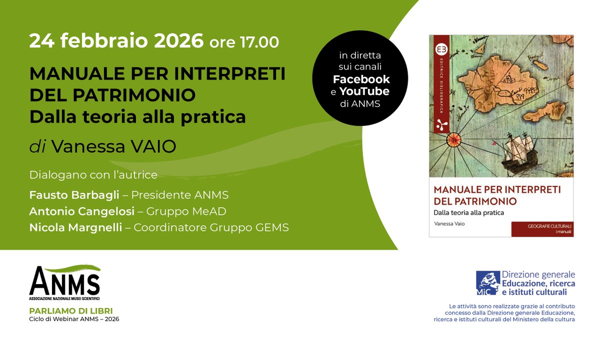 🎬 PARLIAMO DI LIBRI Ciclo di webinar ANMS - 2026
📆 Primo appuntamento: Martedì 24 febbraio ore 17
💻In diretta sui canali ANMS Facebook (facebook.com/ANMSItalia) e YouTube (youtube.com/@anmsitalia9742)
🤩 Vi aspettiamo!