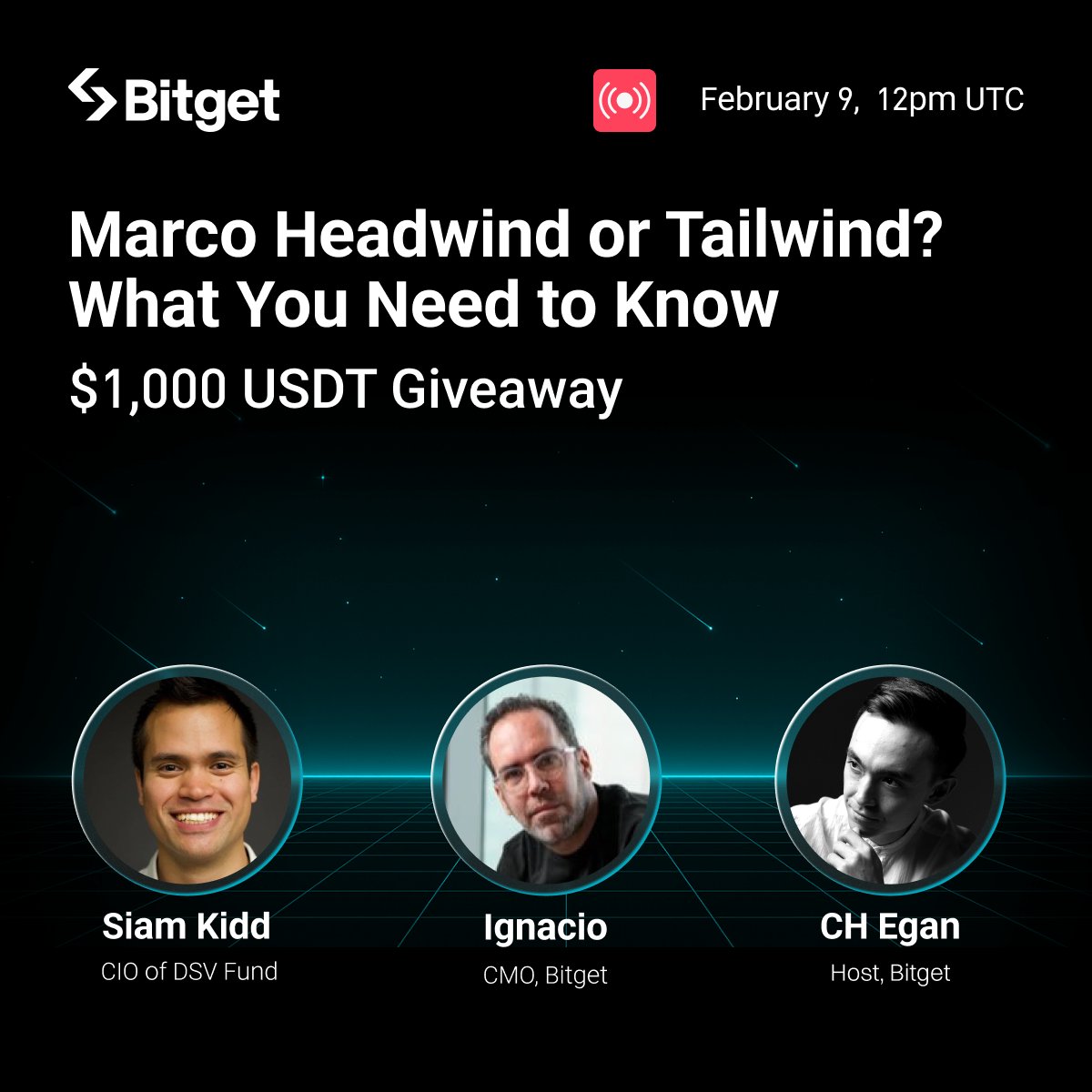 bitget's tweet image. Join our 𝕏 Space for everything you need to know about whether upcoming macro news will be a headwind or tailwind for markets!

🎁 $1000 Giveaway (20 winners x 50 USDT) 
🔹 Follow @bitget + RT  this post
🎙️ x.com/i/spaces/1dRKZ…

Featuring insights from @ignaciobitget,…