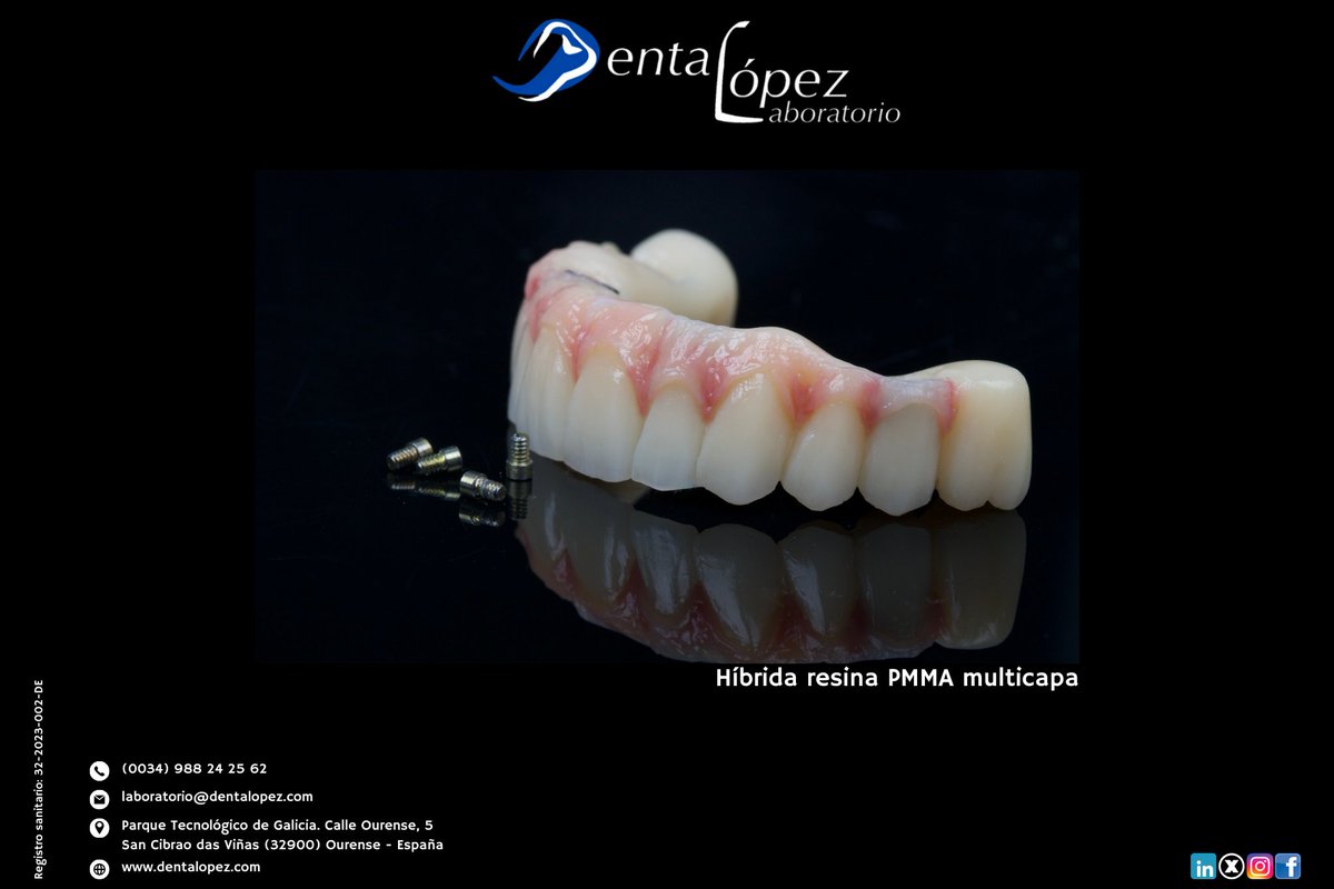 DentaLopez's tweet photo. ¿Resina? Sí, pero con acabado premium. ✨🦷

Aunque nos conocéis por nuestras estructuras en zirconio, hoy queremos dar protagonismo a la Híbrida de PMMA Multicapa. 💎

#DentalLópez #SmileDesign #PMMA #Multilayer #DientesPerfectos #LaboratorioDental #DigitalDentistry #SonrisaReal https://t.co/91SyXXjftD