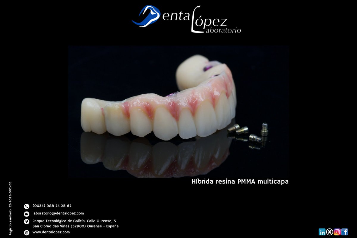 DentaLopez's tweet photo. ¿Resina? Sí, pero con acabado premium. ✨🦷

Aunque nos conocéis por nuestras estructuras en zirconio, hoy queremos dar protagonismo a la Híbrida de PMMA Multicapa. 💎

#DentalLópez #SmileDesign #PMMA #Multilayer #DientesPerfectos #LaboratorioDental #DigitalDentistry #SonrisaReal https://t.co/91SyXXjftD