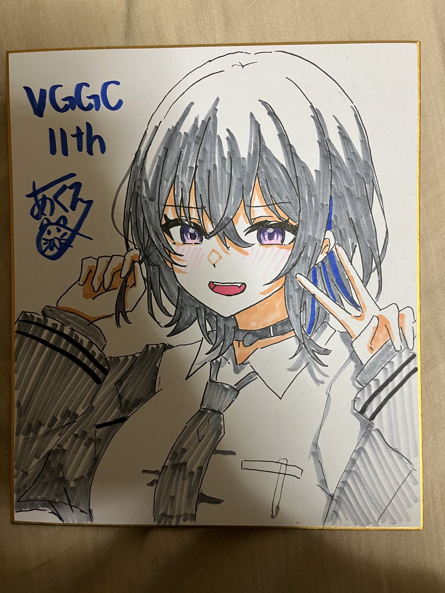 色紙1枚目描けたー