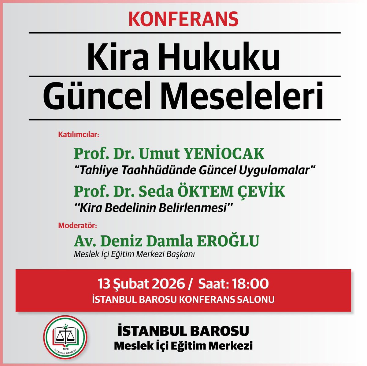 UmutYeniocak's tweet photo. ❗️13 Şubat Cuma akşamı İstanbul Barosu’nda buluşalım… https://t.co/fPjZKTeHWF