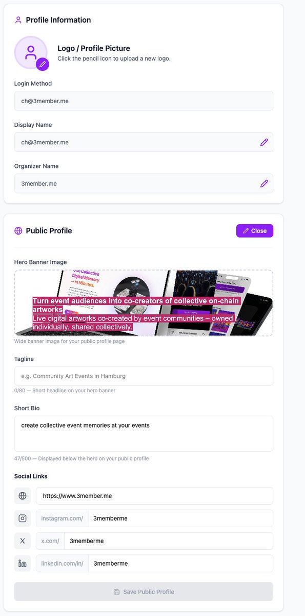 3member.me - collective event memories onchain tweet media