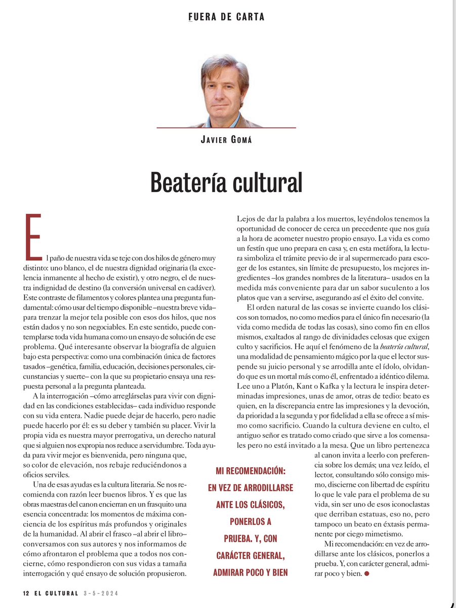 Comparto mi definición de beatería cultural (en “Fuera de carta”)