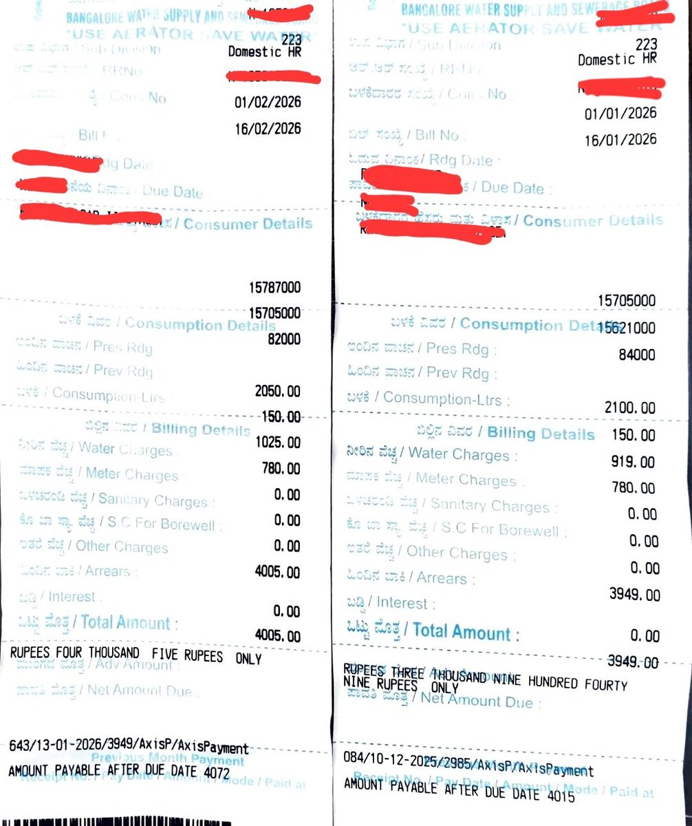 IndianAdvRider's tweet photo. @bwssbchairman @CMofKarnataka Stop loot #Bengaluru by silently increasing #Water #Bill. #SanitaryCharges is now 50% of water bill.3 years ago was Rs. 100 per house. Now it is almost Rs. 200 per house. @BJP4Karnataka  sleeping/ in cahoots? 
Arrest me under #HateSpeechBill?
#BWSSB https://t.co/a2rKFXbZ7S