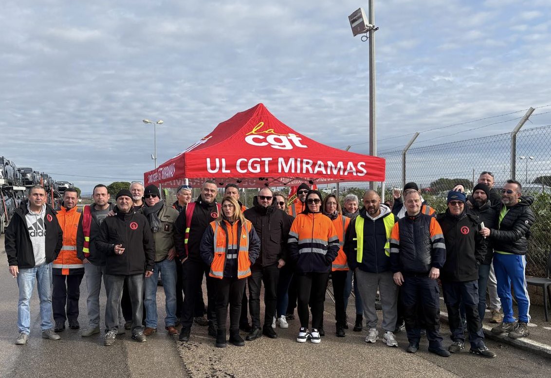 🟡🔴 Les salariés de la CAT de Miramas, avec leur syndicat CGT, sont aujourd’hui en grève pour des augmentations de salaire et de meilleures conditions de travail ➡️