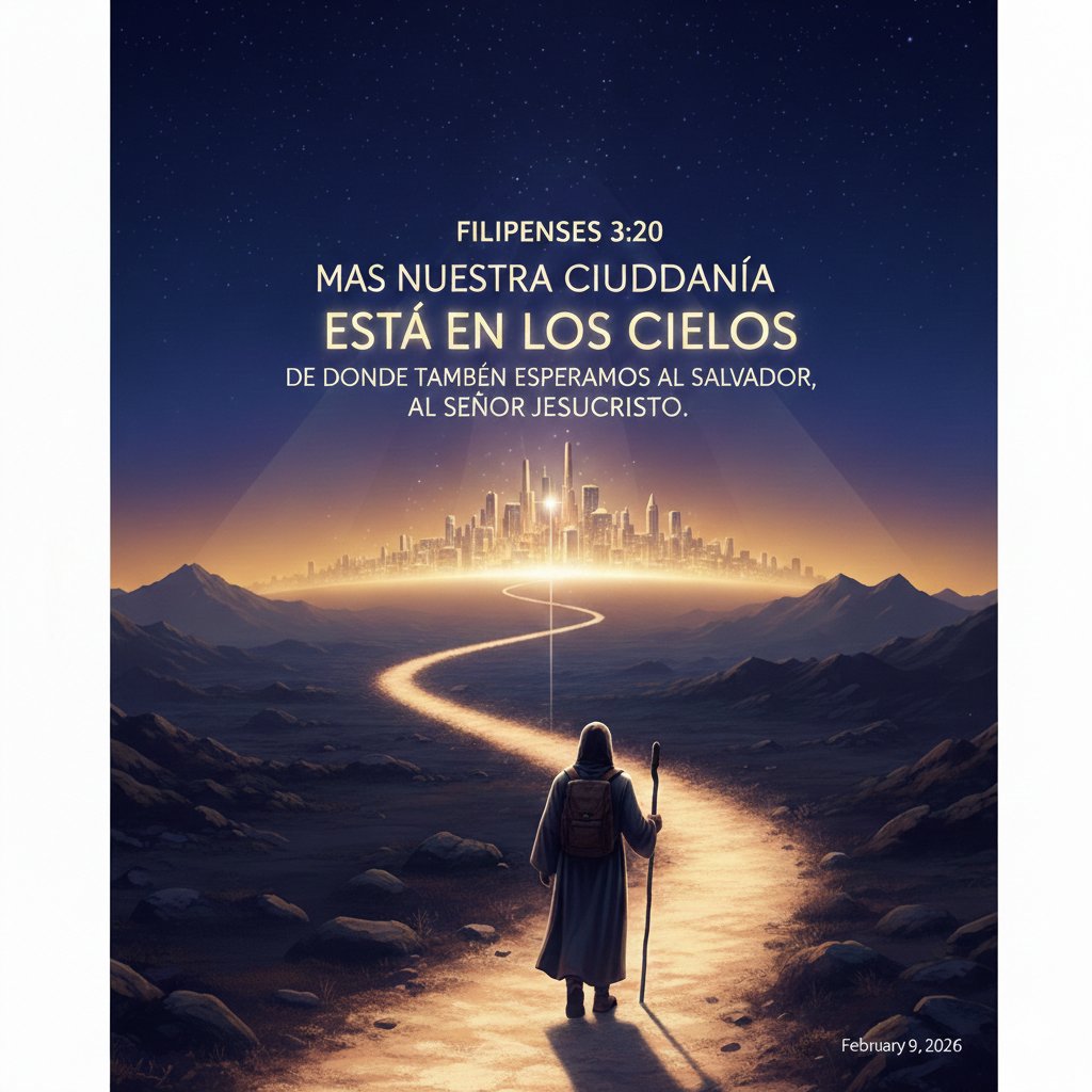 For our conversation is in heaven; from whence also we look for the Saviour, the Lord Jesus Christ - Philippians 3:20.
"Mas nuestra ciudadanía está en los cielos, de donde también esperamos al Salvador, al Señor Jesucristo" Filipenses 3:20.
