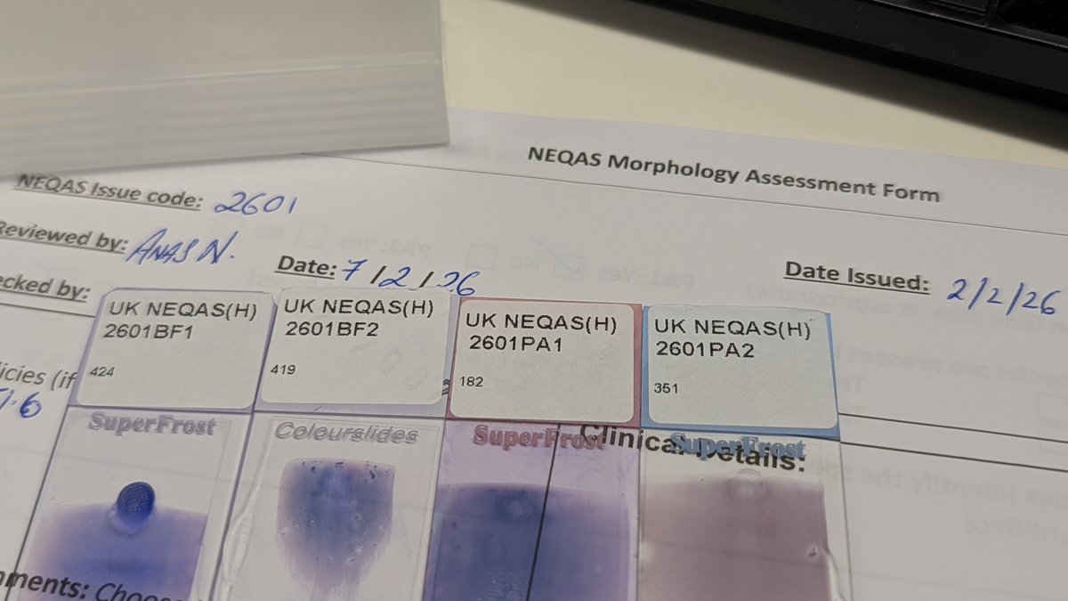 BloodScientist's tweet photo. Really enjoyed looking at the UK NEQAS Haematology Blood Films over the weekend. All four of them led to some passionate discussion.
PA1 had me umming and ahhhing for far too long.
#Haematology #CPD #NEQAS #BloodFilm https://t.co/zBl1PotVFY