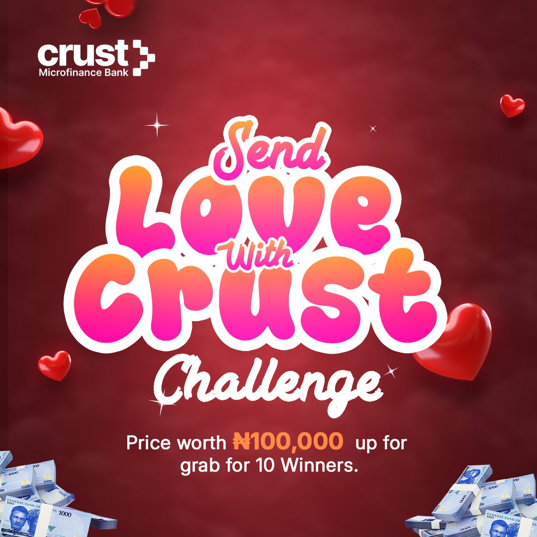 crustmfb's tweet image. Love isn’t just said — it’s sent 💌
This Valentine, Send Love with Crust and stand a chance to win ₦10,000.

Head to our IG for all the details.

Challenge ends after midnight on the 14th.

Winners will be announced shortly. Stay tuned.

#CrustPersonal #CrustLoveAlert