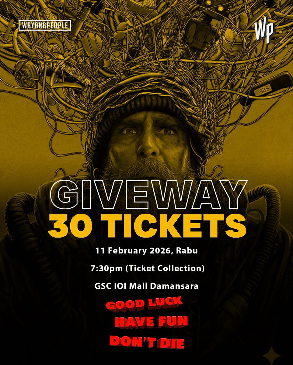 TICKETS GIVEAWAY!

Kitorang nak bagi 30 tiket untuk korang tengok movie GOOD LUCK HAVE FUN DON'T DIE! Nak tahu macam mana nk menang? Jom pergi ke instagram wayangpeople untuk info lebih lanjut.