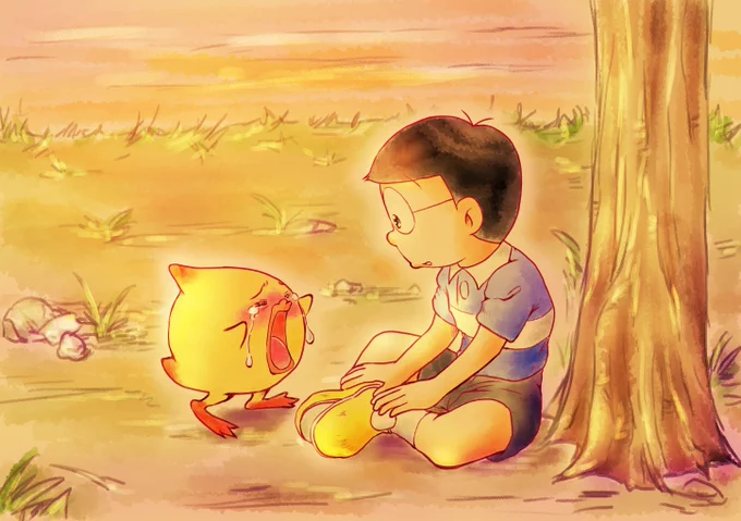 ドラ絵描いたことほぼはない2012作← 対 ドラ描きまくって描いた2022作 ですからね やっぱ丸(ドラ)描きまくると上達はできるんすよ!!!! #とりかの練習ボックス