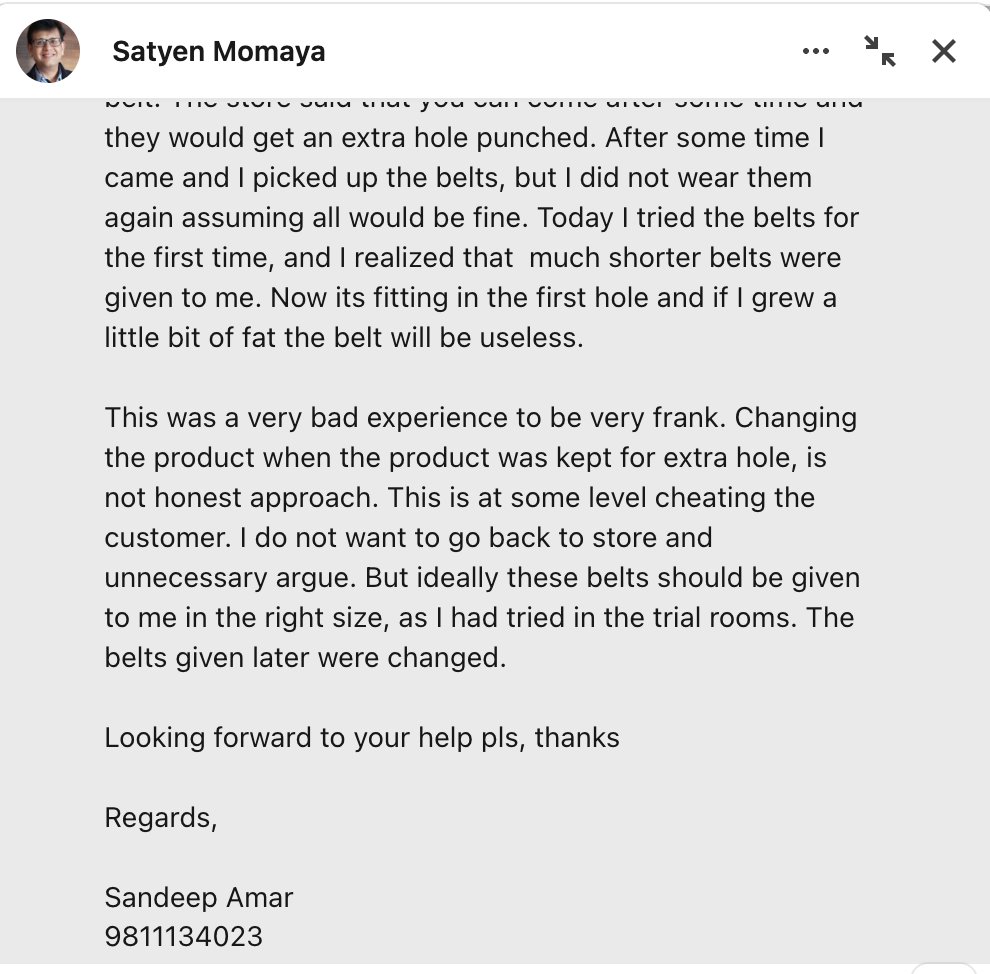 sancalls's tweet photo. @CalvinKlein @Arvind_Limited I had an issue at a Calvin Klein store in Delhi, pls see the attached message which I have sent to the India Head. Kindly help. thanks https://t.co/jRcIDZQbQA