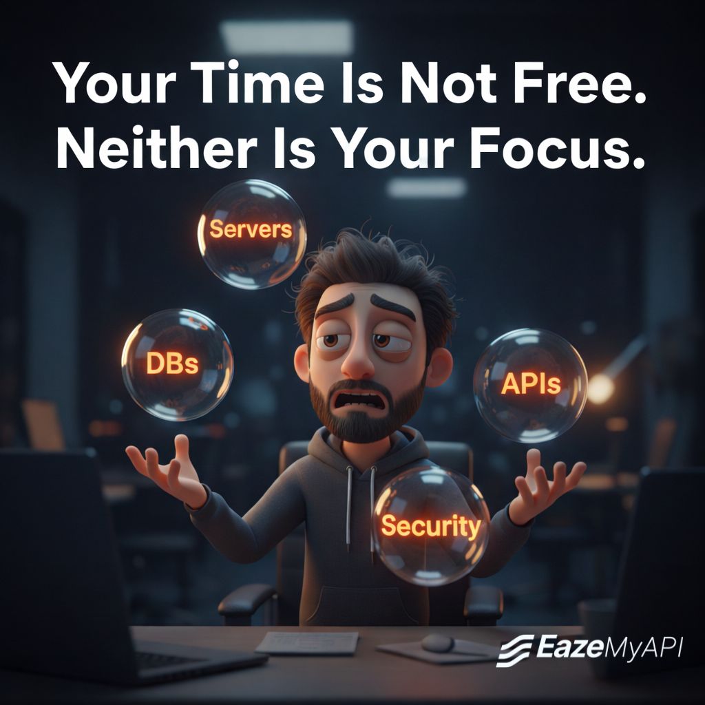 eazemyapi's tweet photo. "Free" Backend = Most Expensive Backend. 💸

Why? ❌ Hidden debugging hours ❌ Security vulnerabilities ❌ Stalled growth

Your DIY setup is stealing your time. We’re building EazeMyAPI to give it back.

Focus on your vision. Let us handle the rest. 🛠️

#EazeMyAPI #NoCode #MVP https://t.co/FqOAsAULl2