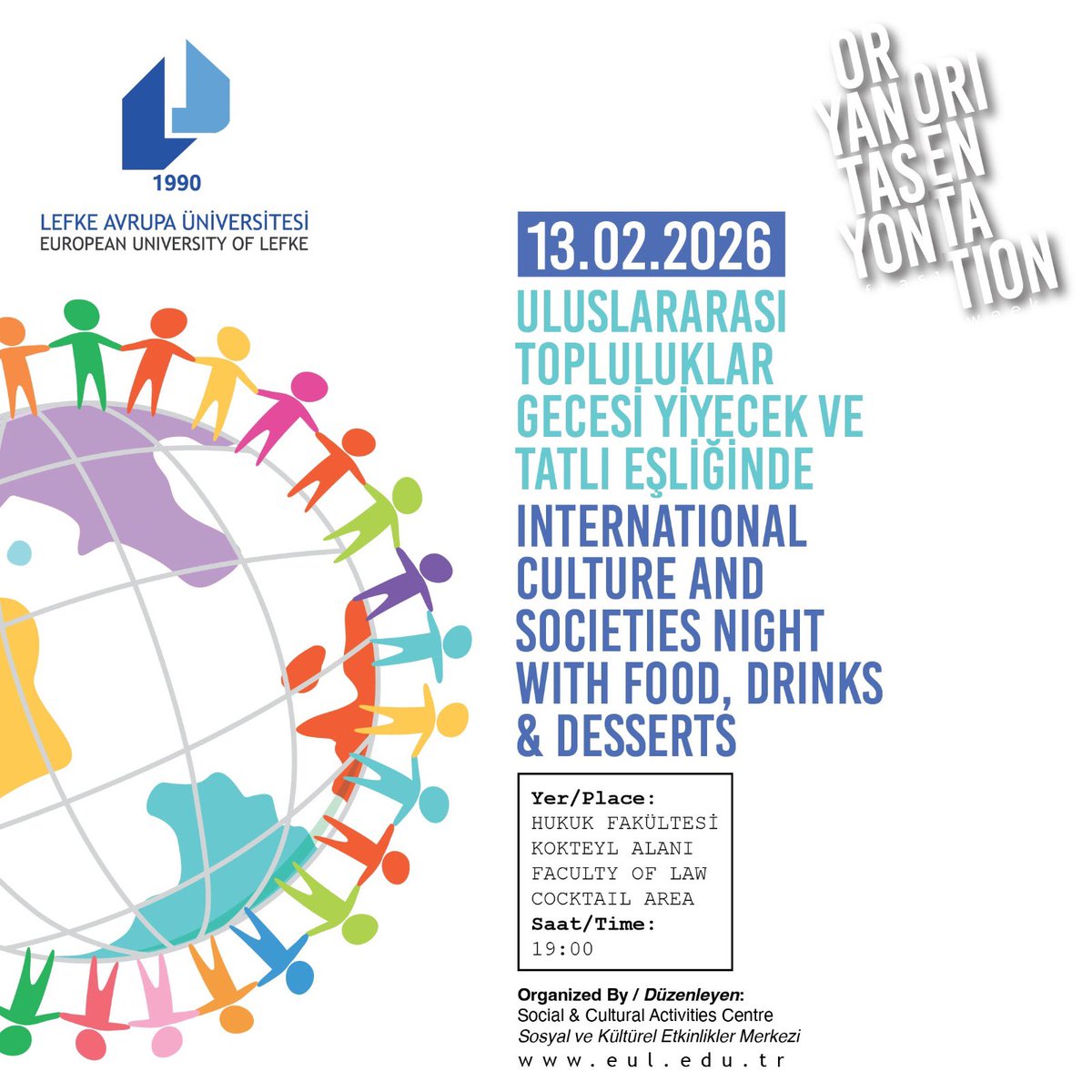 #Welcome / #Hoşgeldiniz

#Oryantasyon Programı / #Orientation Programme

10-13 February / Şubat 2026

#laü #europeanuniversityoflefke #lefkeavrupaüniversitesi #eul #bahar2026 #spring2026