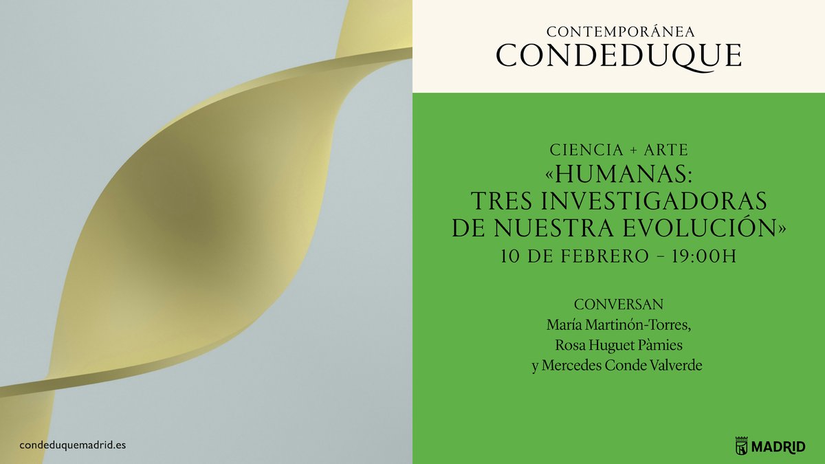 brionesci's tweet photo. Mañana, desde de la sección #CienciaArteCondeduque nos sumamos a la celebración del #11F conversando con tres grandes #Humanas y paleoantropólogas: @MMartinonT, @RosaHuguetP y #MercedesConde.
Info: https://t.co/9KlNHEGeXT
Entradas:
https://t.co/iW2o7eV47n
CC: @MadridDestino https://t.co/hzHMq9oknX