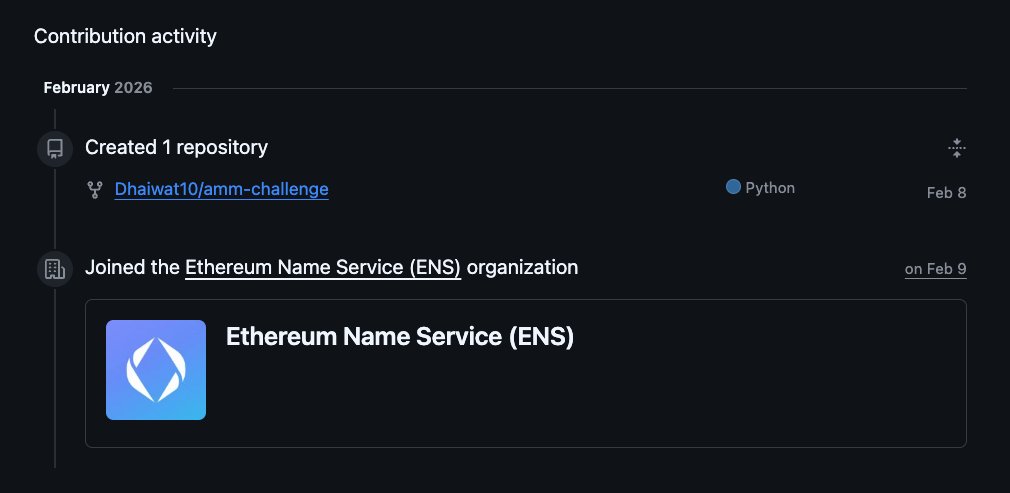 It's my first day at <a href="/ensdomains/">ens.eth</a> today!