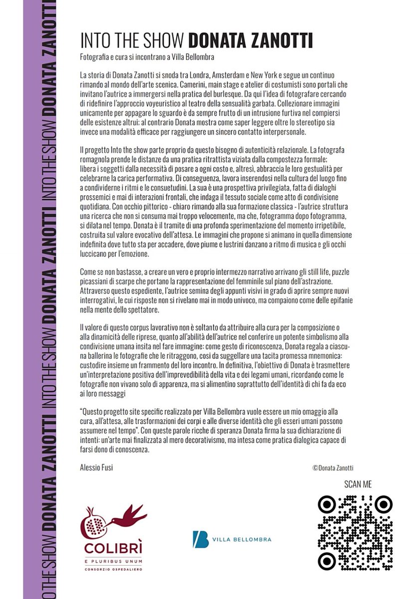 📂 Preparativi in corso per 𝑰𝒏𝒕𝒐 𝒕𝒉𝒆 𝑺𝒉𝒐𝒘, la mostra di <a href="/DonataZanotti/">Donata Zanotti</a>
che verrà inaugurata lunedì 16 febbraio a Villa Bellombra.

Progetto grafico: Il Carletto di turno
Allestimento: Fabrizio Guccio
Testo critico: Alessio Fusi
Fotografie: Donata Zanotti