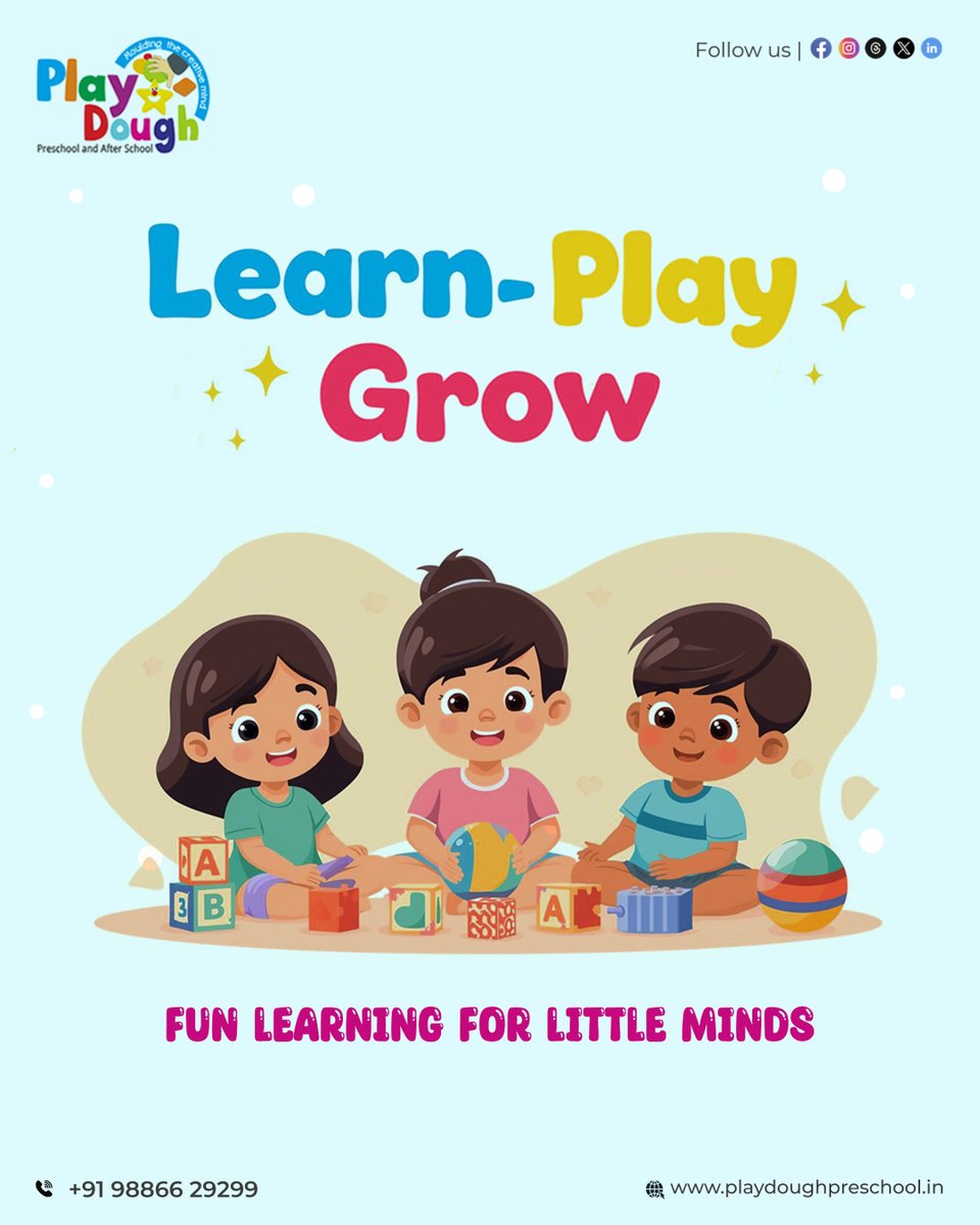 playdoughschool's tweet photo. Where little learners smile, play, and grow together. A joyful start for lifelong learning. Join us today—enroll now!

📞 Call: +91 98866 29299
🌐 Visit: https://t.co/eTwCBT7W4F

#Playdough #EarlyLearning #LittleLearners #PlayLearnGrow #JoyfulBeginnings #LearningThroughPlay https://t.co/Nqa7ekMtzg