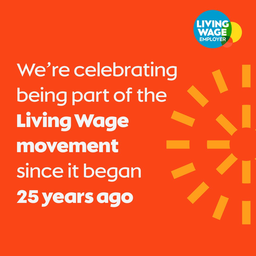 Celebrating 25 years of the Living Wage movement 🎉

We’re proud to be a <a href="/LivingWageUK/">Living Wage Foundation</a> Employer and to support fair pay, good work, and dignity at work. Here’s to the progress made so far and the work still to come.

#LivingWage #LivingWage25 #FairPay #MakeMeAPlan
