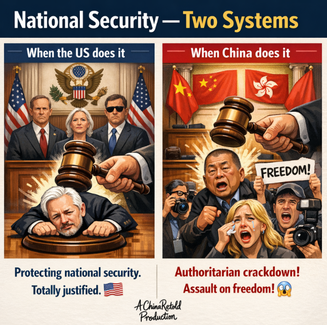 chanjoey09's tweet photo. Funny how 'national security' is sacred when it's their country but 'oppression' when it's someone else's. Rules for thee, not for me. https://t.co/HNNWWxGNNn