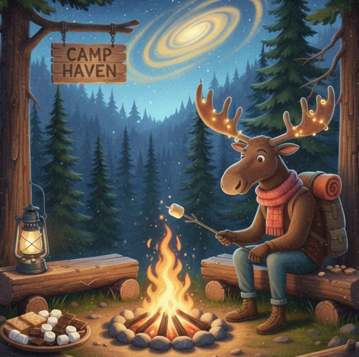 First night at Camp Haven 🔥 I drew a small campfire scene with myself sitting nearby, roasting marshmallows and making s’mores. The forest felt calm, the fire warm, and the whole place inspired me to slow down and enjoy the journey. Excited to keep exploring.
<a href="/DataHaven_xyz/">DataHaven 🫎</a>