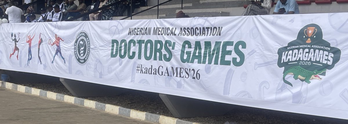 You’re not in Kaduna?

We’re here! #KADAGames26 underway. Check out our 001 <a href="/balaudu19/">Bala Audu</a> and past President <a href="/2002Idris/">Omede idris</a> 😎👌🏾

#DoctorsPlayGames ⚽️🏅🏀🥎🏌️‍♂️🎾🤽🏓🏟️🏆