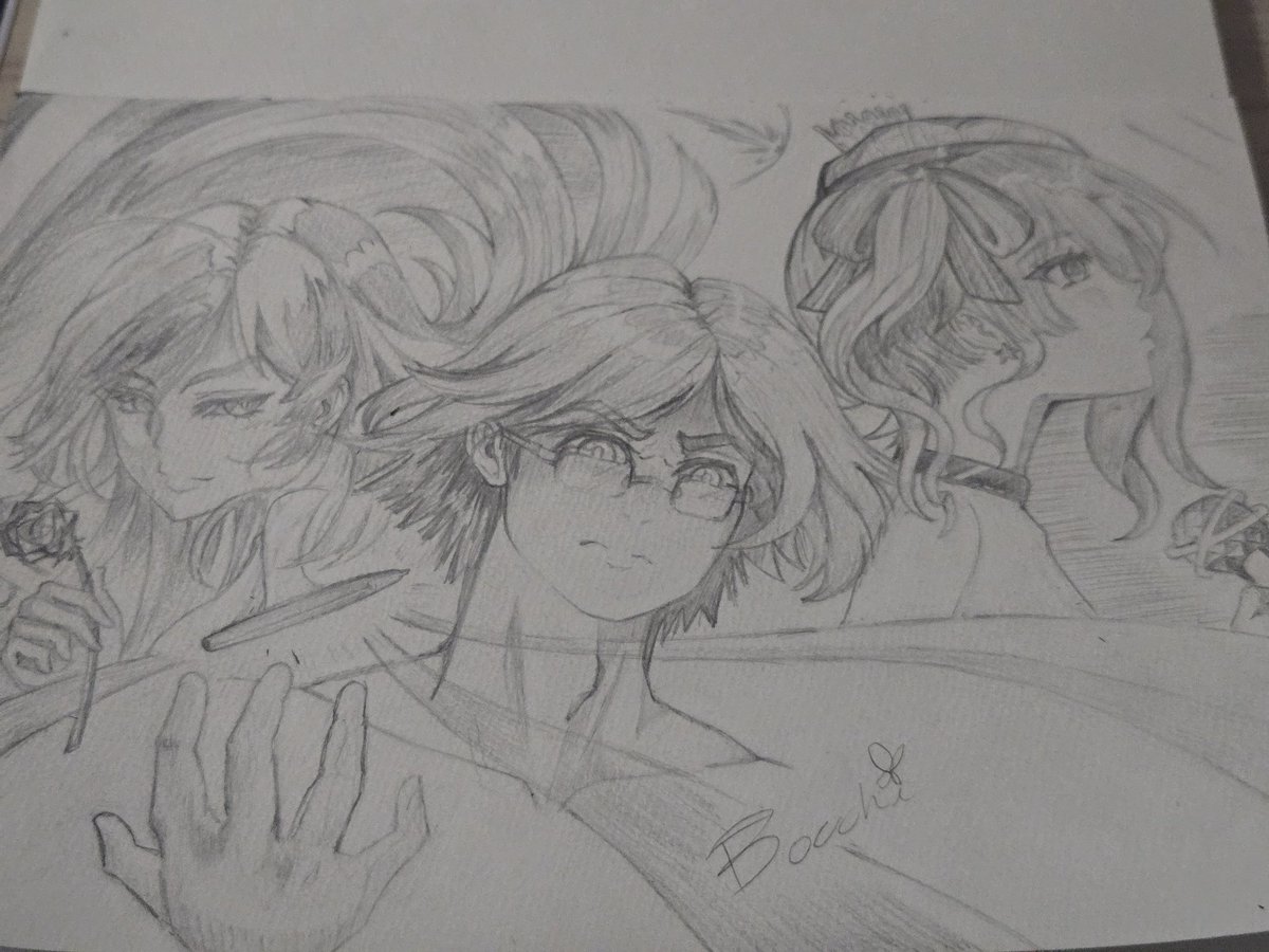 Konkonreverse's tweet photo. All done with lines, onto digital for colors. This is me and my oshis. Suisei and Ado

#suisei #Adoart #hololive https://t.co/1Pr8o3yPxn