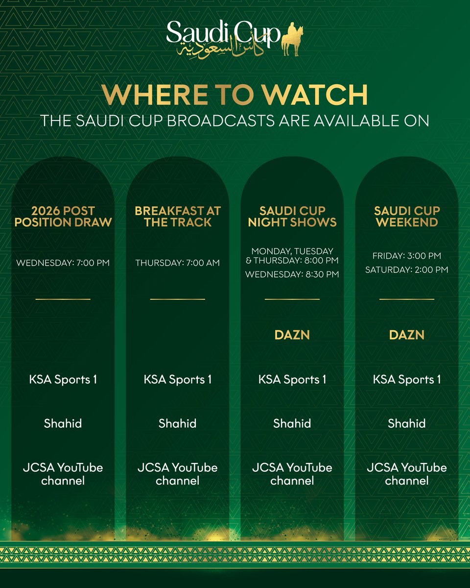 TheSaudiCup's tweet photo. 📺#WhereToWatch #TheSaudiCup🏆
🔗https://t.co/YRfKlkmGBw https://t.co/uPjyC8i7je