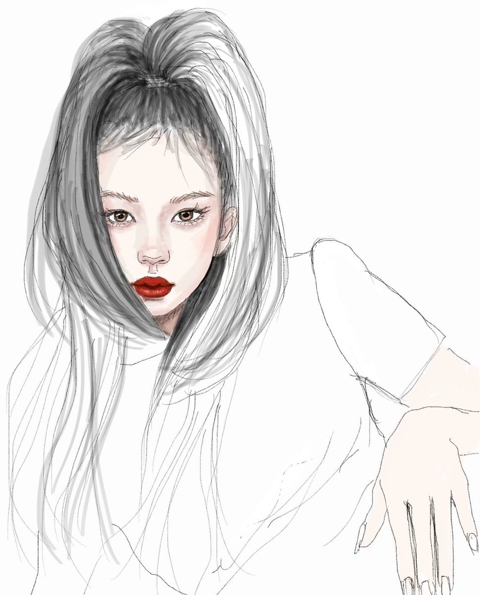 髪の毛✍🏻💭 #wip #人物画 #アート #art #artwork #イラスト