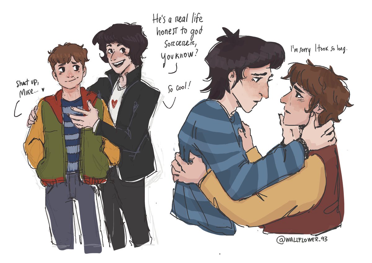 NicWallflower's tweet photo. “Me and Michael” playing in the distance 

#mikewheeler #willbyers #StrangersThings #byler https://t.co/HPqoAWK6mm