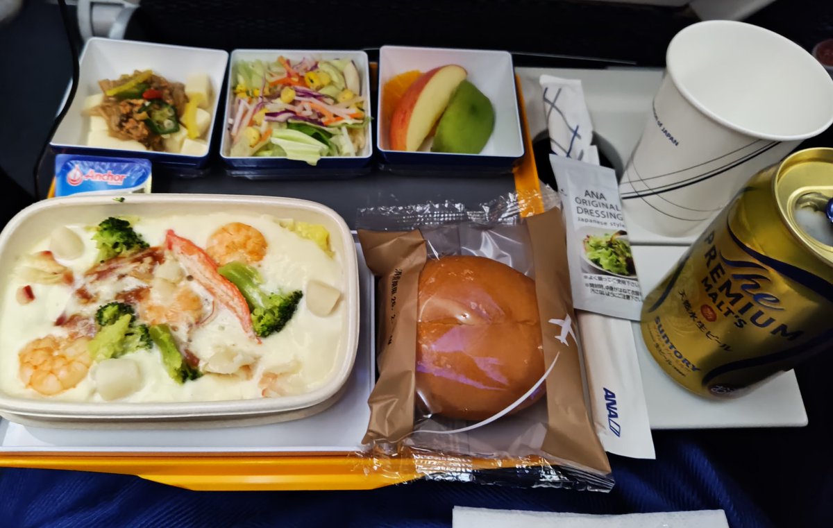 2026.2.8 NH813 HND→HKG B787-8 JA838A エコノミークラス機内食🍴 Bを