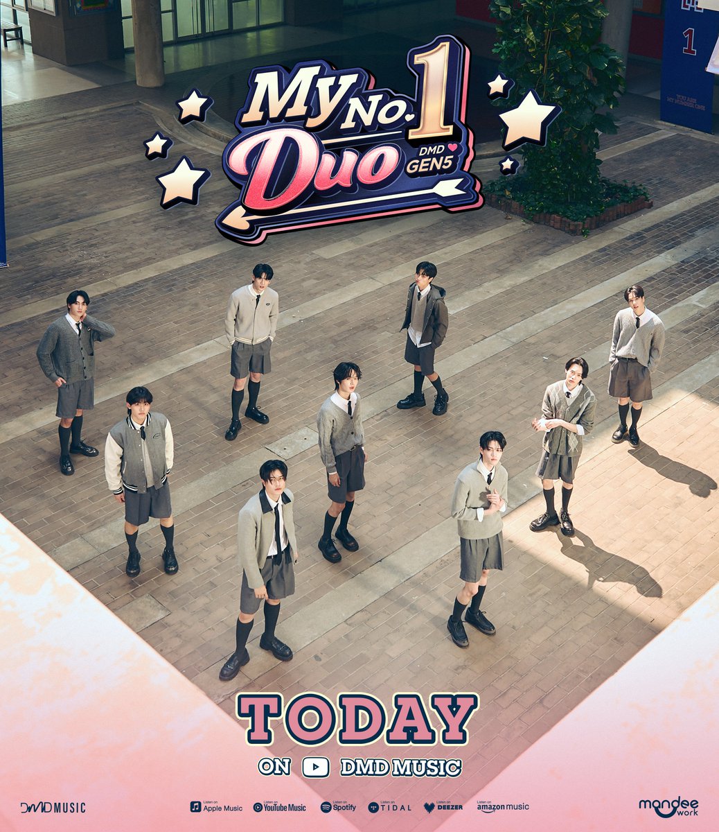 TODAY‼️

MY NO.1 DUO - DMD GEN5 🏫💘

เตรียมรับชม Official Music Video เพลง “MY NO.1 DUO” ได้ทาง

YouTube : DMD MUSIC 
🔗 : youtu.be/cYe5sjDSB0k

<a href="/pung_phirunwat/">pung_pung</a> <a href="/JAONORTHiom/">JaoNorth</a> 
<a href="/PorschePochi/">พอร์ชโพชิ</a> <a href="/Fifa_thanut/">FIFA</a> 
<a href="/Copper_phrt16/">Copperr</a> <a href="/ottoottoo_/">Ottoottoo</a> 
<a href="/phuuulix/">Phu.uuuuuuu</a> <a href="/waavetnp/">waveee</a> <a href="/pete_nvich/">Pete.nvich</a> 

DMD GEN5
