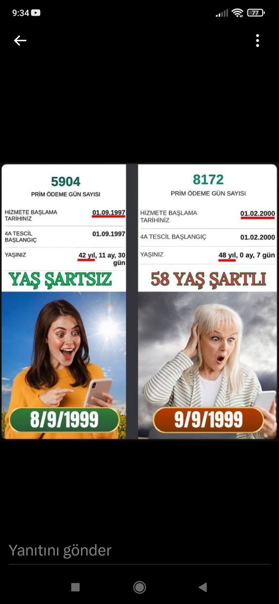 ADiL bir emeklilik sistemi istiyoruz eşitlik istiyoruz birine 43 yaş emeklilik 1 gün sonra işe girene 60 yaşında mezarda emeklilik bu haksizlik adaletsizlik cözünlenmeli #KademeİçinAdalet #KademeİçinAdalet