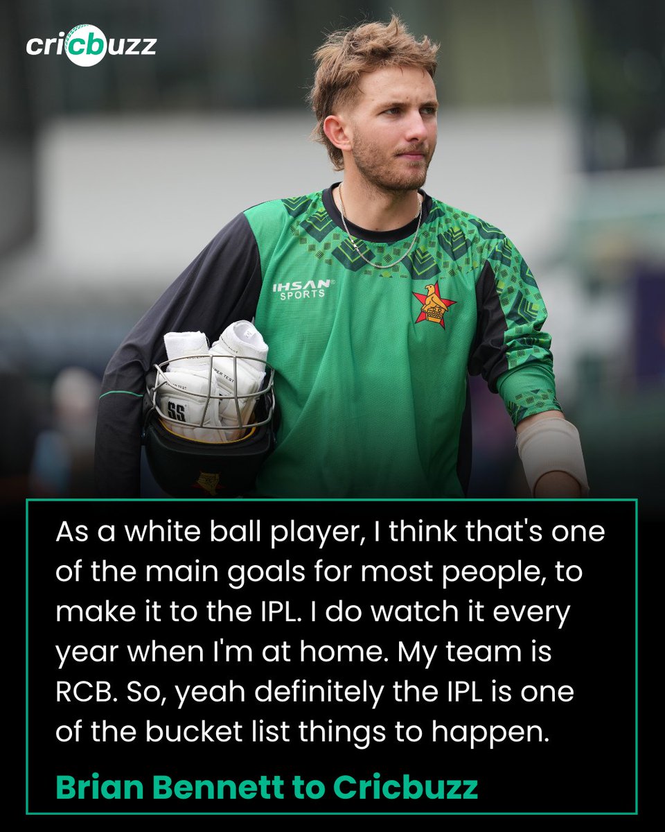 cricbuzz's tweet photo. Brian Bennett has a dream...

#BrianBennett #ZIMvsOMN #T20WorldCup #IPL #rcb https://t.co/ZoZ0YUpf2n