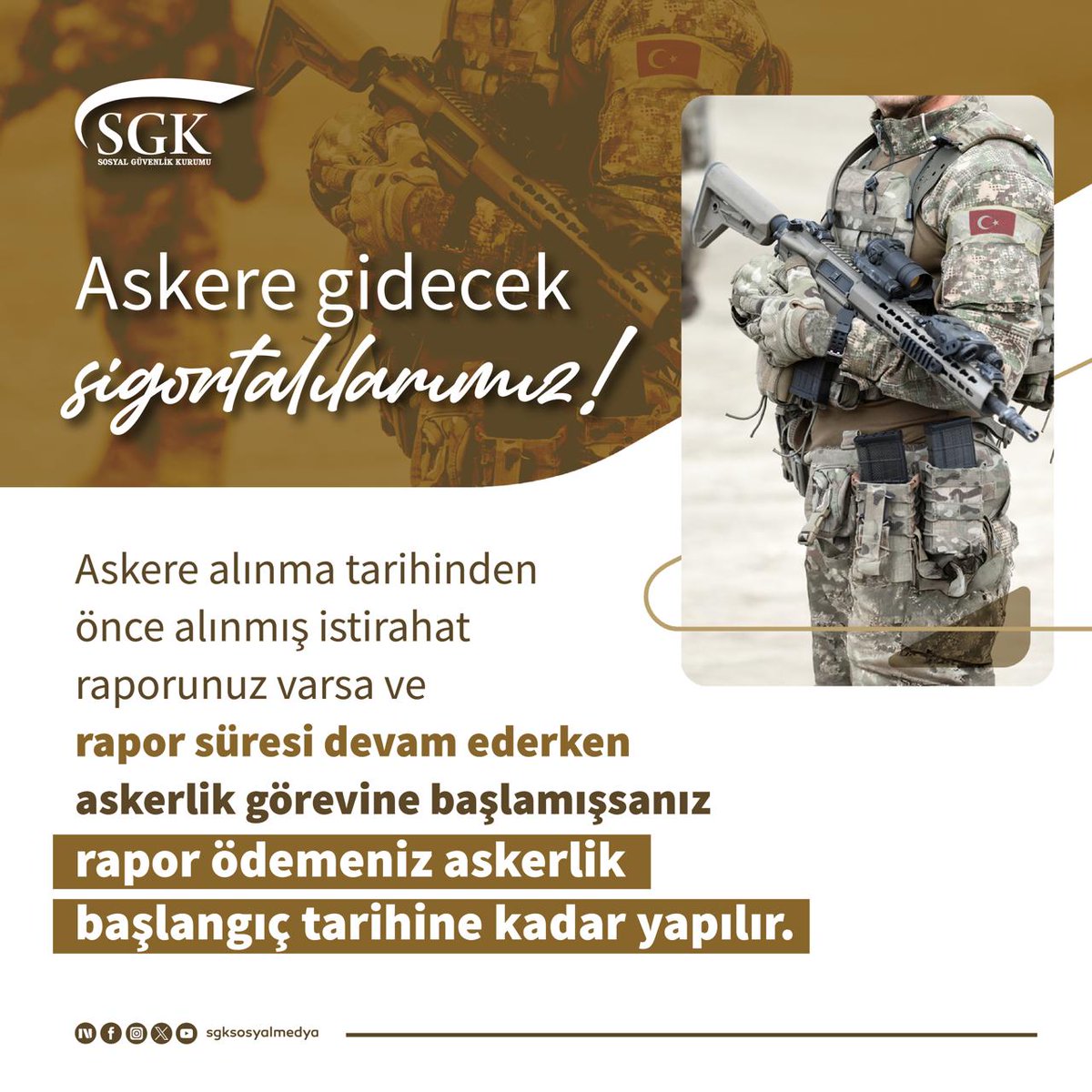 İstirahat rapor süreniz devam ederken askerlik görevine başlamanız durumunda rapor ödemeniz askerlik başlangıç tarihine kadar yapılır.