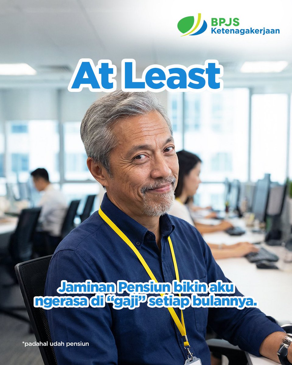 BPJSTKinfo's tweet photo. Sebagian pendapatan bulanan selama kamu bekerja dialokasikan untuk Jaminan Pensiun, yang memberikan perlindungan untuk hari tuamu, berupa:

💵Uang tunai yang diberikan setiap bulan atau sekaligus.

Pastikan kepesertaanmu tetap aktif ya!
#BPJSKetenagakerjaan #KerjaKerasBebasCemas https://t.co/TGGQ2QPCWY