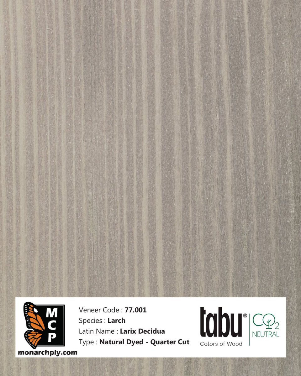 MonarchPlywood's tweet photo. TABU 77.001 — Larch
Natural dyed veneer with the warmth of real wood and controlled, repeatable colour. Ideal for architectural millwork where consistency matters without losing natural grain. Real veneer. Real performance. https://t.co/WRYFR1WKem