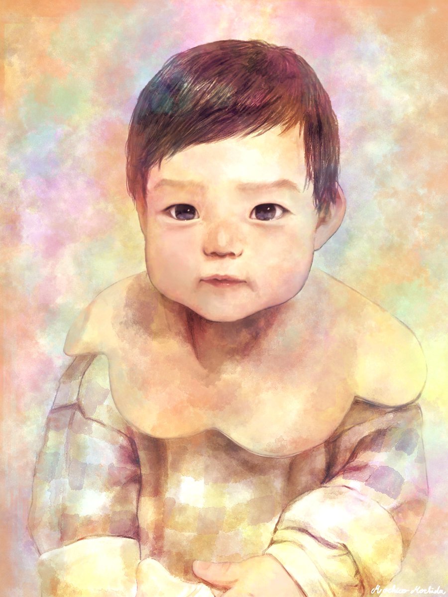 mochiko_mochida's tweet photo. 長男（双子兄）をクリスタで描きました。
一から完全に手描きです☺️
クリクリおめめとモチモチほっぺがチャームポイント🫶

もう少し余裕が出てきたら、『似顔絵1名様にプレゼント』みたいな企画しようかなと思ってたり…
似顔絵楽しいからもっと描きたい！ https://t.co/NfHnVVUtsG