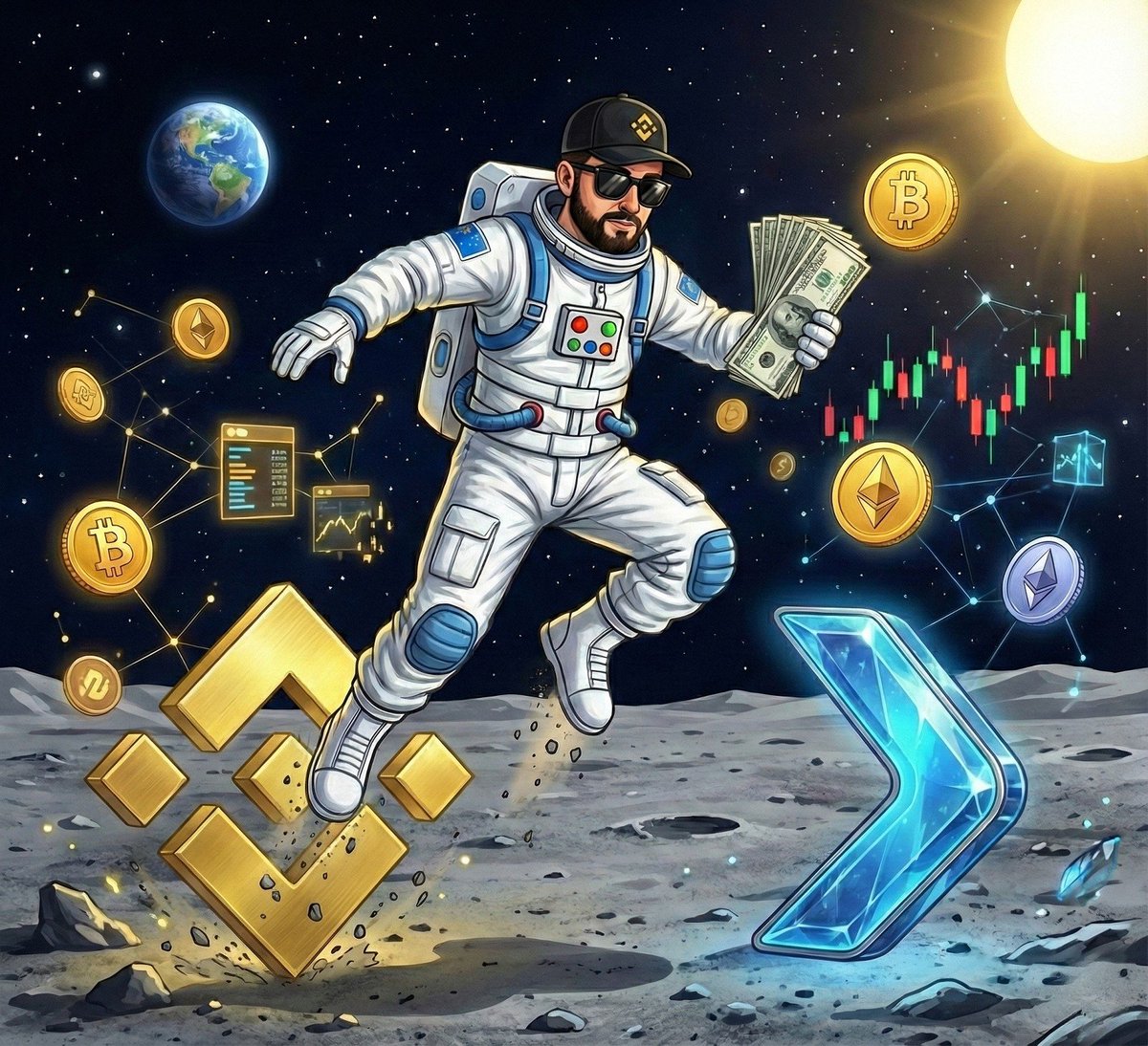 BNBastronaut's tweet image. 🚨 Market conditions are finally lining up. 📈

​Refining and restarting the challenge: 30 days, $500 start on @BitgetWallet perps.

​Daily Giveaways: 🎁
​$200 &amp;gt; gain: $20 giveaway.
​$200 &amp;lt; gain: 10% of profits giveaway.

​To Enter:
🔸️​RT &amp;amp; Like
🔸️​Tag a friend below