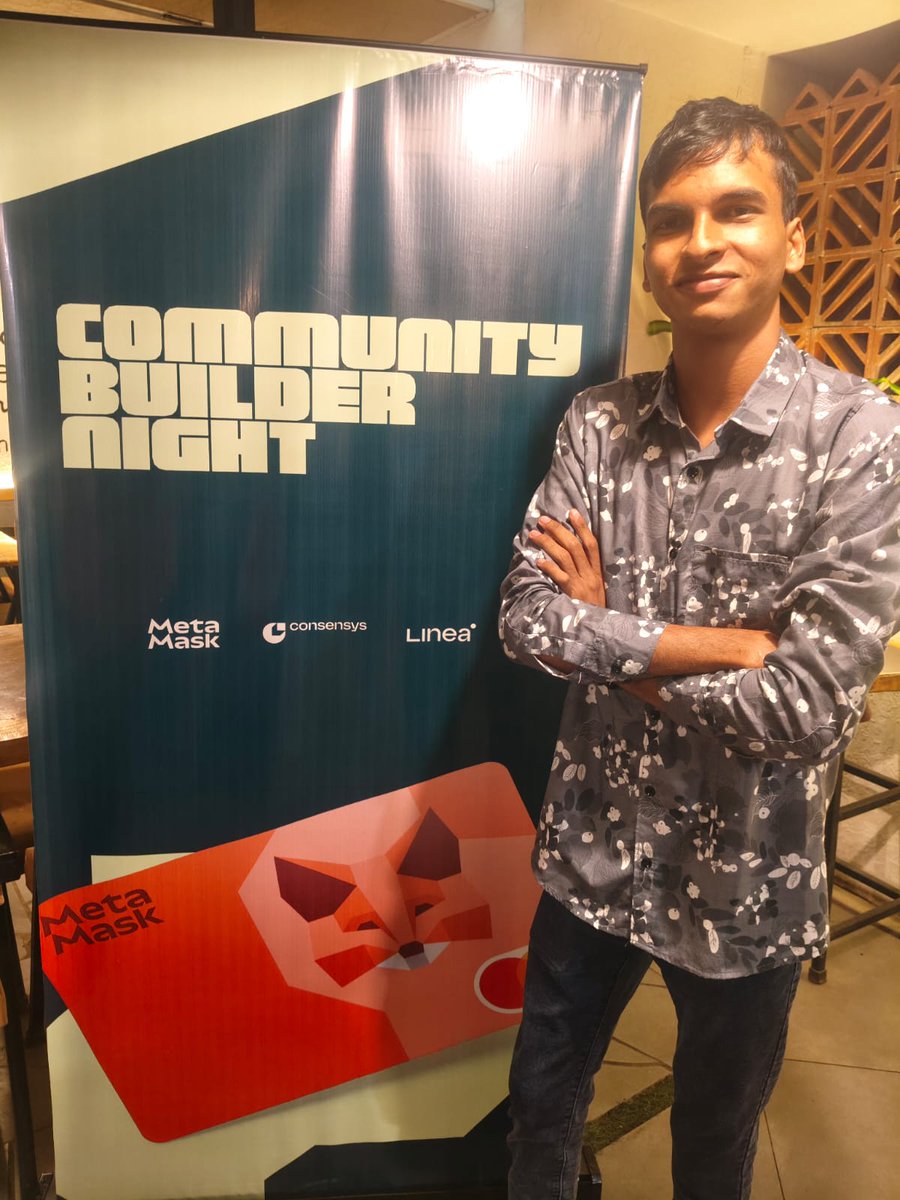 AbhishekJain265's tweet photo. Had an amazing time at the MetaMask Community Builder Night
Great conversations, solid Web3 energy, and inspiring builders all around
Thanks to @MetaMask @Consensys and the community for hosting
Shoutout to @0xVipin @0xCommunity @harsh_hc07 @francescoswiss @codecrax_ and others https://t.co/jB3pZTzkV4