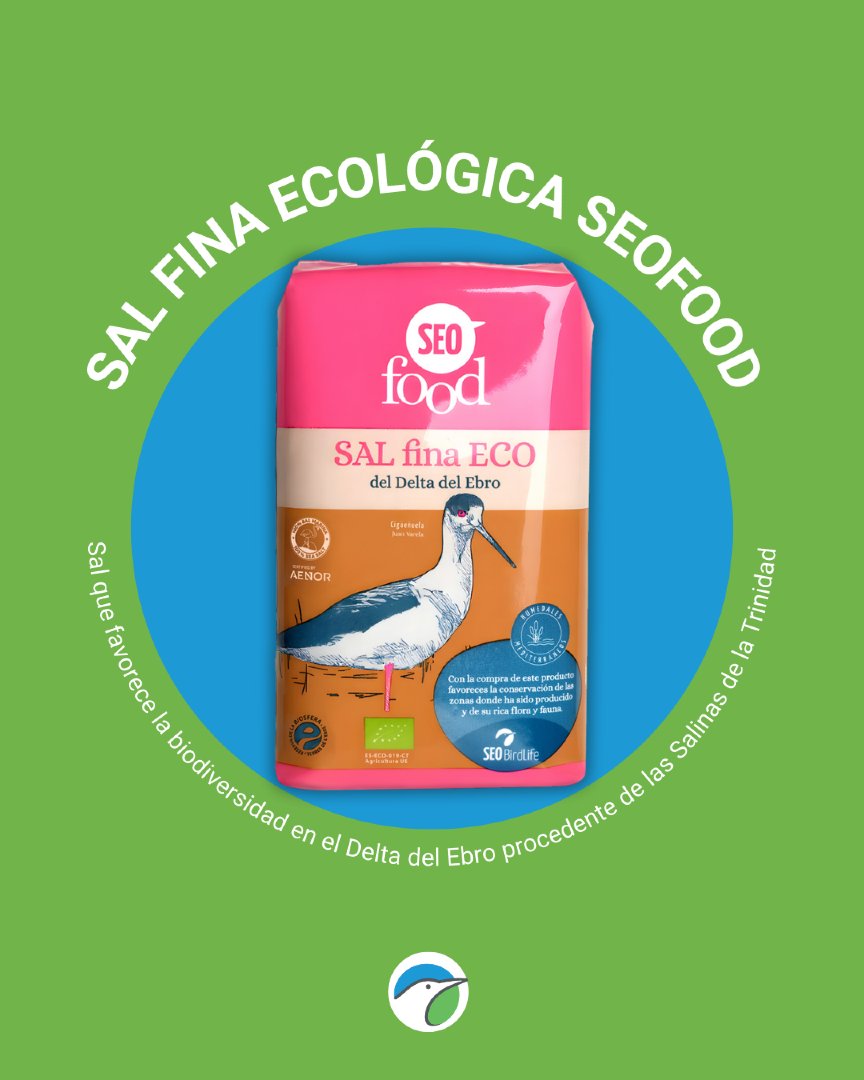 SEO_BirdLife's tweet photo. 💚Sal natural y hecha respetando el ecosistema. 

Elaborada en las Salinas de la Trinidad en el Delta del Ebro, se produce en auténticos refugios de biodiversidad donde miles de aves conviven. 

Te hablamos de ella en: https://t.co/UJmq310ykh https://t.co/XzLQ7DOkQX