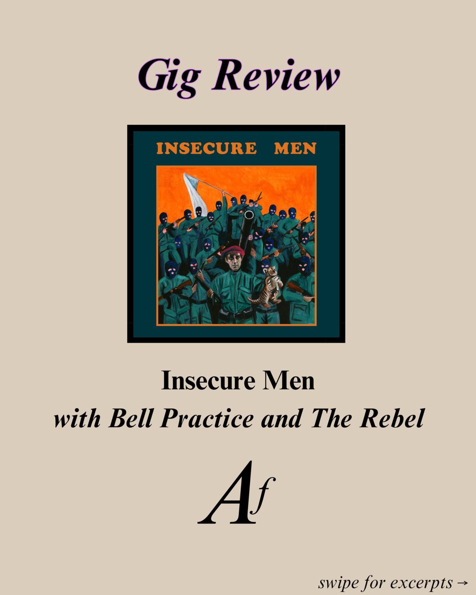 argusfarmusic's tweet image. GIG REVIEW: @InsecureMen , supported by Bell Practice and The Rebel at @OsloHackney 

Click the link for the full review!

argusfar.com/2026/02/09/tul…

#insecuremen #newmusic #gigreview #fatwhitefamily #bellpractice #hackney #sauladamczewski #musicmagazine