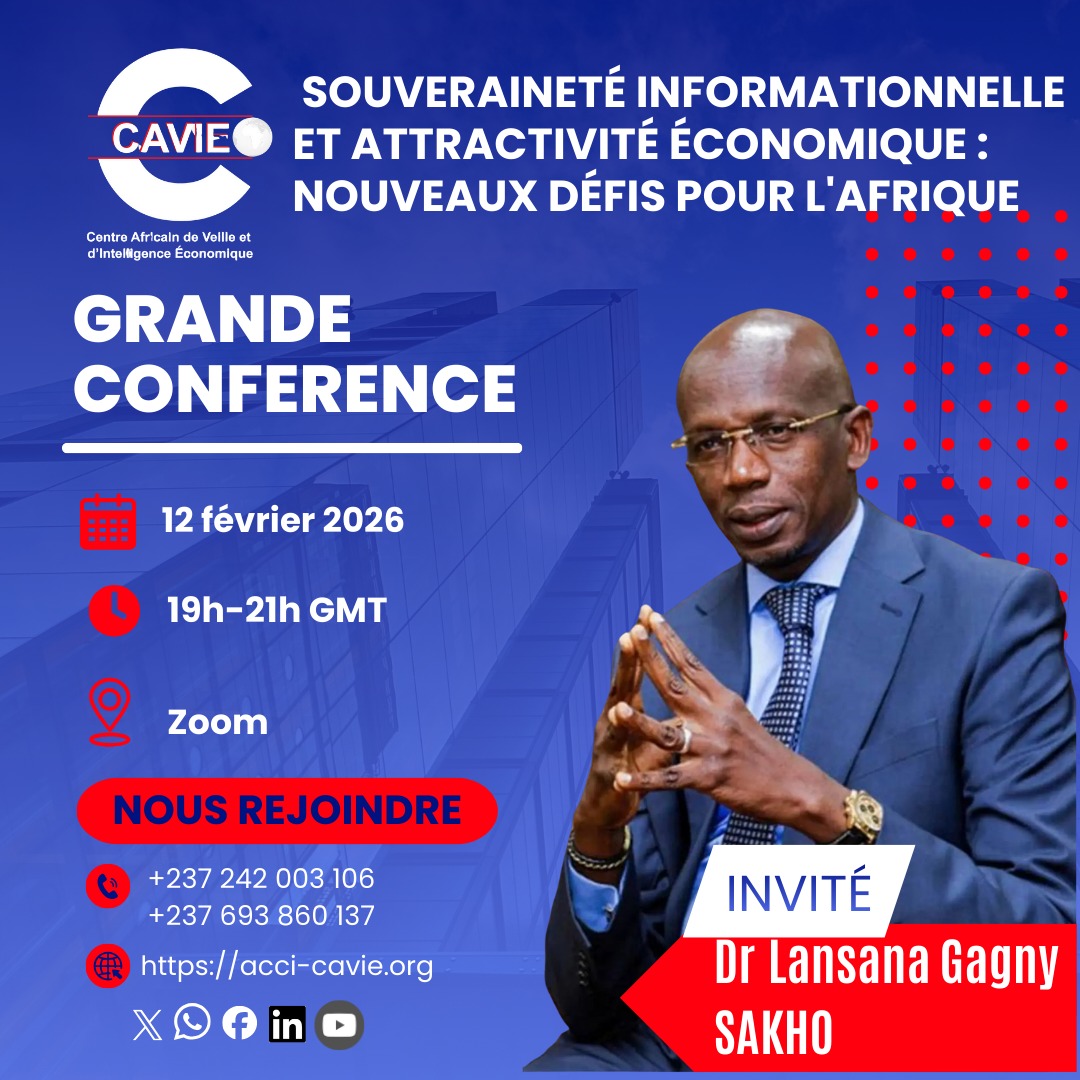 🧠 Ce que les décideurs africains ne peuvent plus ignorer

Dans un monde de concurrence stratégique, la maîtrise de l’information est un levier clé de souveraineté et de compétitivité pour l’Afrique.

Inscription : forms.gle/jXgJRrLc9fKdVd…

#CAVIE #IntelligenceEconomique #Afrique